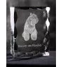 Flandrischer Treibhund, Bouvier des Flandres - Kristall mit einem Hundebild, Glasstatuette mit einem Bild, einzigartiger Bilderrahmen der Marke Art-Dog