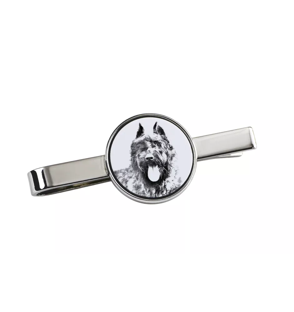 Bouvier spinka do krawatu z psem Art-Dog