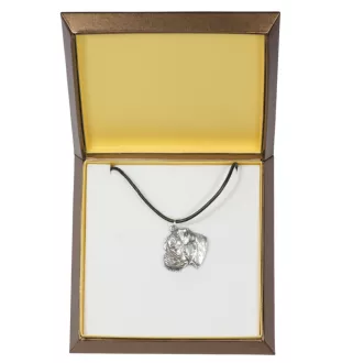 Boxer III - Collier de chien dans une boîte cadeau, médaillon argenté pour fan de chien, pendentif remarquable de la marque Art-Dog