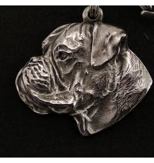 Boxer III - Collier de chien dans une boîte cadeau, médaillon argenté pour fan de chien, pendentif remarquable de la marque Art-Dog