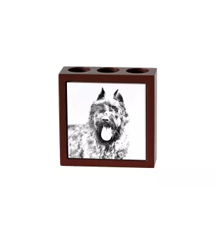 Flandrischer Treibhund, Bouvier des Flandres - Stifthalter mit Hund, Schreibtischorganizer mit Aufdruck, personalisierte Schreibtischdekoration der Marke Art-Dog