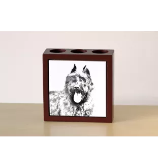 Bouvier des Flandres, Flanders Cattle Dog - pen holder with a dog, desk organizer with a print, personalized desk decoration from the Art-Dog brand.