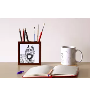 Bouvier des Flandres - porte-stylo avec chien, organiseur de bureau avec impression, décoration de bureau personnalisée de la marque Art-Dog