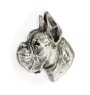 Boxer I  - Broche chien argentée, épingle élégante, décoration de revers de veste par la marque Art-Dog