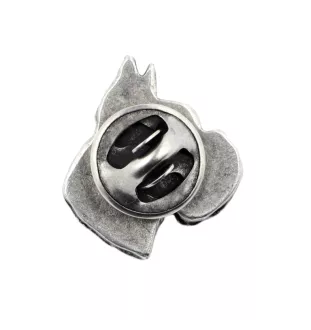 Boxer I  - Broche chien argentée, épingle élégante, décoration de revers de veste par la marque Art-Dog