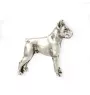 Boxer, German Boxer II  - Silver-plated dog brooch, elegant pin, jacket lapel decoration by Art-Dog brand