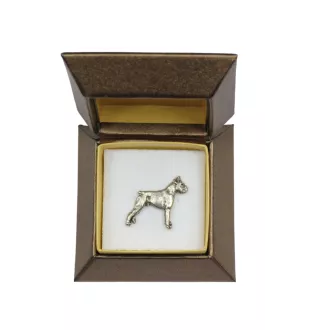 Boxer, German Boxer II - Dog brooch in a gift box, elegant pin, lapel pin for Art-Dog brand jacket