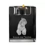 Bouvier des Flandres - Bougeoir avec photo de chien, porte bougie en cristal, cadeau personnalisé par la marque Art-Dog