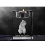 Flandrischer Treibhund, Bouvier des Flandres - Kerzenhalter mit Hundefoto, Teelichthalter aus Kristall, personalisiertes Geschenk der Marke Art-Dog