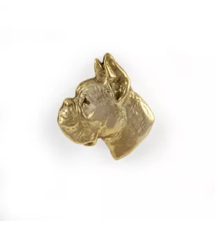 Boxer, German Boxer I - Dog brooch in decorative box, elegant gold-plated pin, Art-Dog brand jacket pin