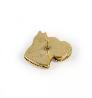 Boxer I - Broche de chien dans une boîte décorative, épingle élégante en plaqué or, épingle de veste de la marque Art-Dog