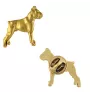Boxer, German Boxer II - Dog brooch in decorative box, elegant gold-plated pin, Art-Dog brand jacket pin