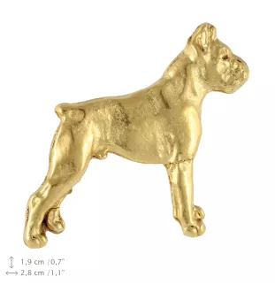 Boxer, German Boxer II - gold-plated pin brooch, elegant dog ornament, unique pin by Art-Dog brand