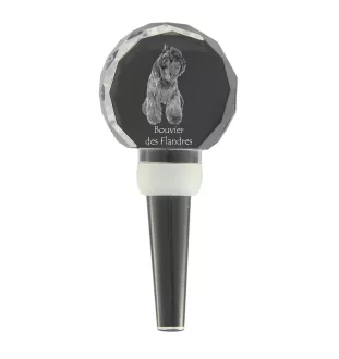 Bouvier des Flandres - Bouchon de bouteille en cristal, bouchon de vin unique avec photo, cadeau personnalisé pour sommelier par la marque Art-Dog