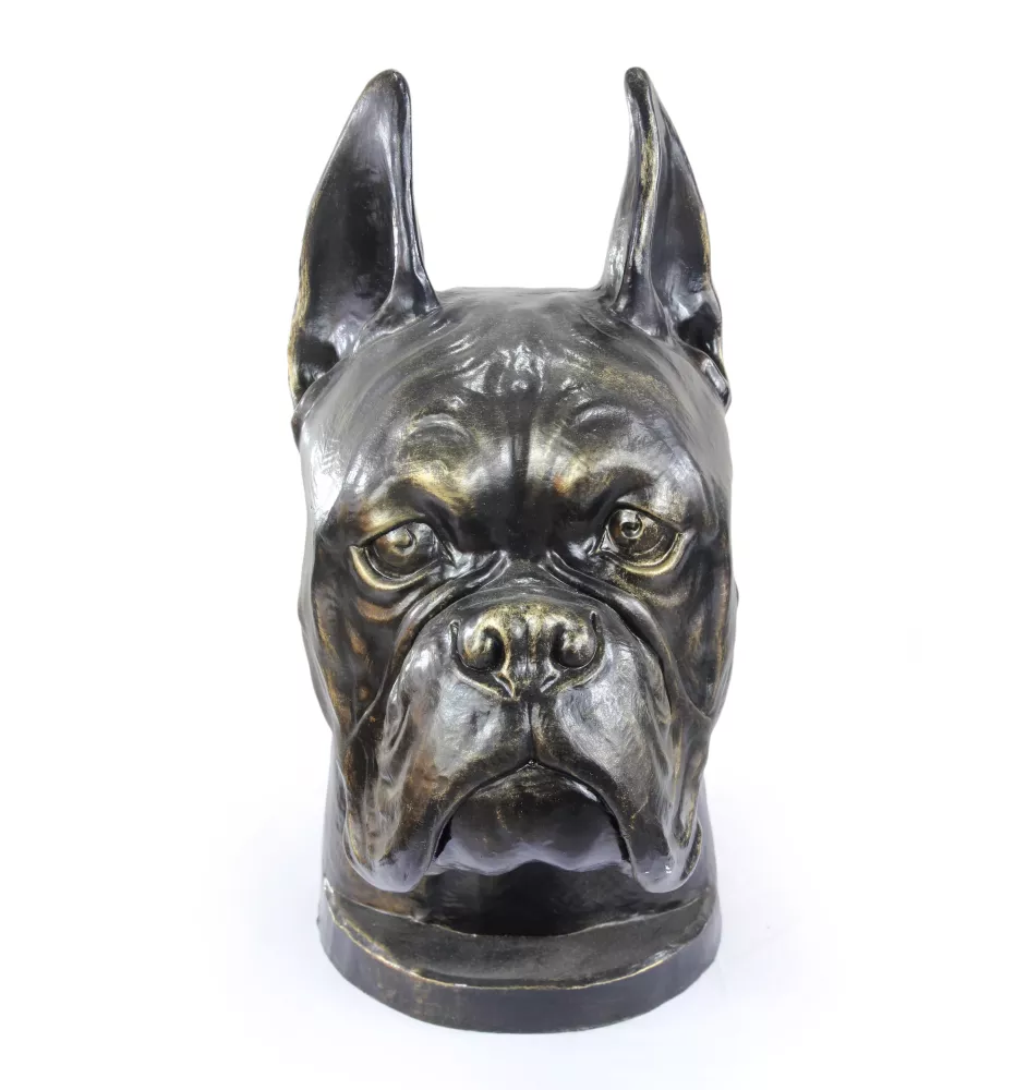 Boxer, Deutscher Boxer - Urne für Hundeasche, Hundebüste, großer Hundekopf für den Garten von Art-Dog