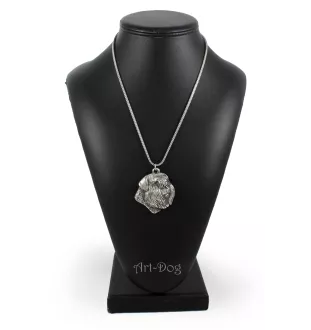 Bouvier des Flandres - un collier avec un chien, un pendentif de chien sur une chaîne en argent, un bijou unique de la marque Art-Dog