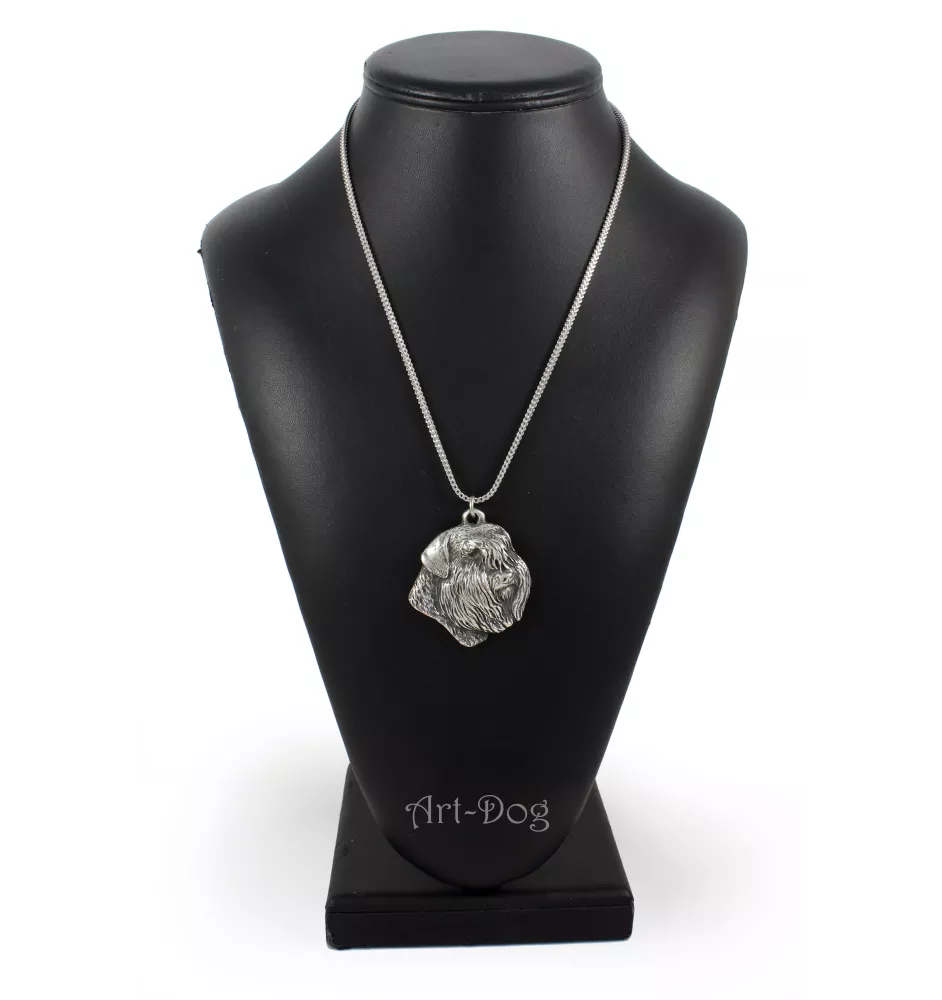 Flandrischer Treibhund, Bouvier des Flandres - Halskette mit Hund, Hundeanhänger an einer silbernen Kette, einzigartiger Schmuck der Marke Art-Dog