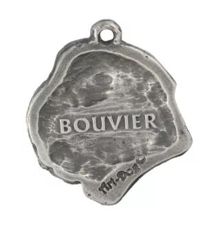 Flandrischer Treibhund, Bouvier des Flandres - Halskette mit Hund, Hundeanhänger an einer silbernen Kette, einzigartiger Schmuck der Marke Art-Dog