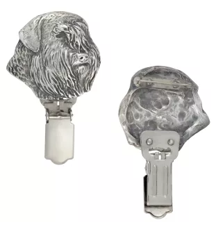 Bouvier des Flandres - broche avec pince, support pour numéro de départ, épingle argentée pour exposition de chiens de la marque Art-Dog