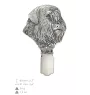 Bouvier des Flandres, Flanders Cattle Dog - brooch with a clip, holder for a start number, silver-plated dog show pin from the Art-Dog brand