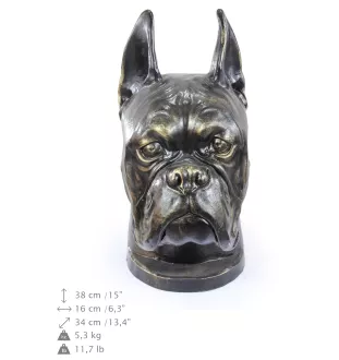 Boxer, German Boxer - urn for dog ashes, dog bust, large dog head for garden by Art-Dog