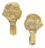 Flandrischer Treibhund, Bouvier des Flandres - Brosche mit Clip, vergoldeter Startnummernhalter, elegante Hundeaustellungsnadel der Marke Art-Dog
