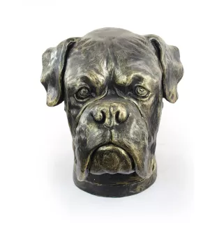 Boxer II - urne pour cendres de chien, buste de chien, grande tête de chien pour le jardin par Art-Dog