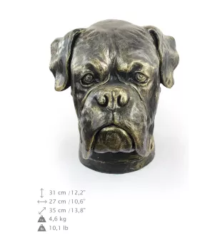 Boxer, Deutscher Boxer II - Urne für Hundeasche, Hundebüste, großer Hundekopf für den Garten von Art-Dog