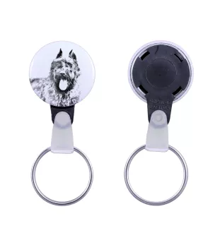 Bouvier des Flandres, Flanders Cattle Dog - keychain with a dog portrait, pendant with the brand's own Art-Dog graphics
