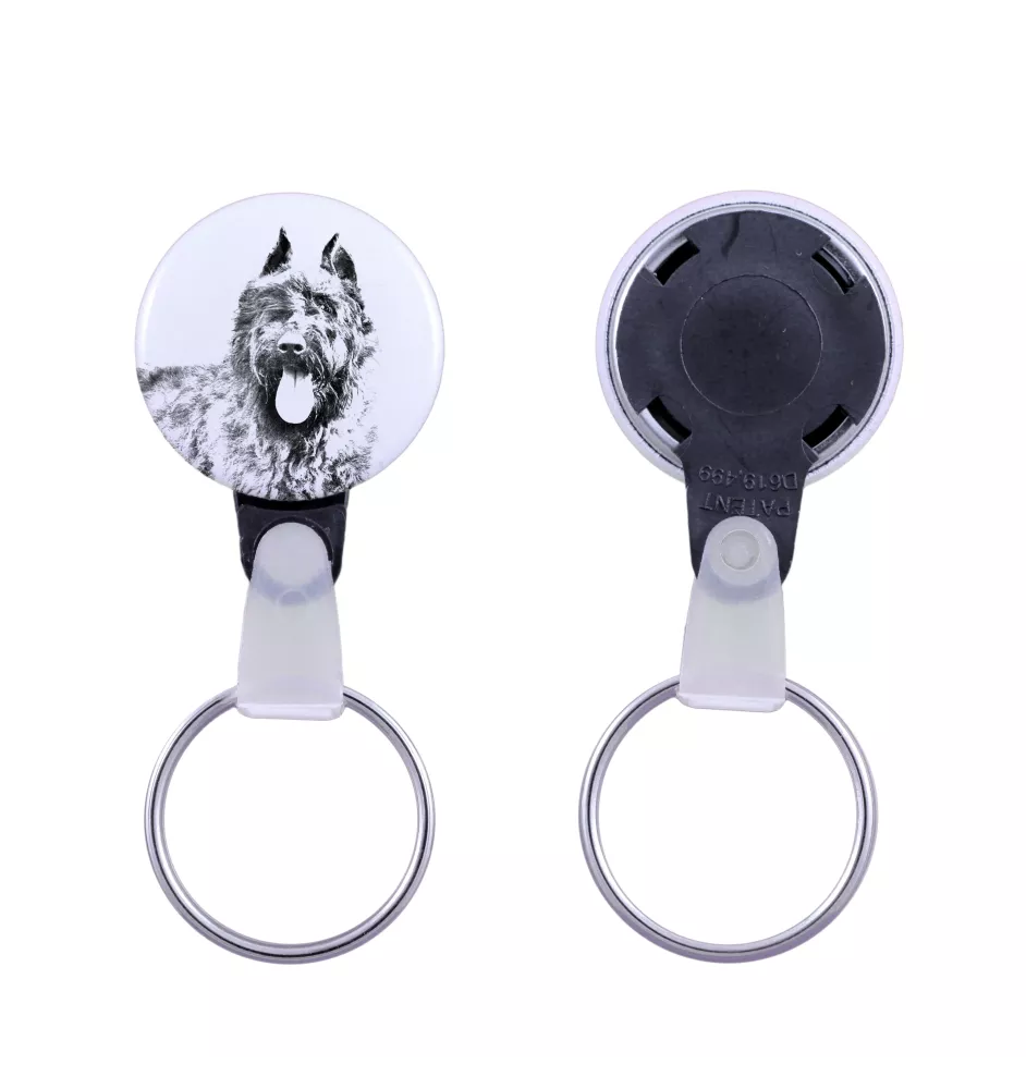 Bouvier des Flandres, Flanders Cattle Dog - keychain with a dog portrait, pendant with the brand's own Art-Dog graphics
