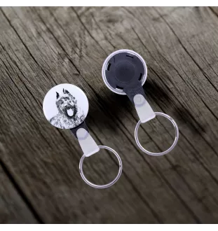 Bouvier des Flandres, Flanders Cattle Dog - keychain with a dog portrait, pendant with the brand's own Art-Dog graphics