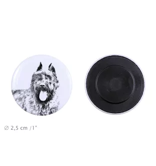 Bouvier des Flandres - aimant avec un œil de chien, exceptionnellement léger, aimant puissant, produit fabriqué à la main par la marque Art-Dog