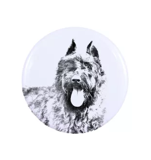 Flandrischer Treibhund, Bouvier des Flandres Magnet mit einem Hundepfotenabdruck, außergewöhnlich leicht, starker Magnet, handgefertigtes Produkt der Marke Art-Dog