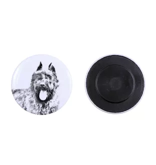 Flandrischer Treibhund, Bouvier des Flandres Magnet mit einem Hundepfotenabdruck, außergewöhnlich leicht, starker Magnet, handgefertigtes Produkt der Marke Art-Dog
