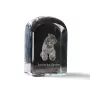 Bouvier des Flandres, Flanders Cattle Dog - crystal cube with a photo, photo of a dog in crystal, cubic paperweight from Art-Dog brand
