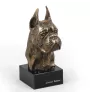 Boxer I - Statue de chien, buste sur socle en pierre, sculpture, trophée pour exposition canine par la marque Art-Dog