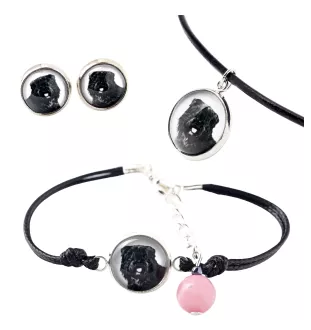 Flandrischer Treibhund, Bouvier des Flandres - Schmuckset in einer Schachtel, Halskette, Ohrringe, Armband, Produkte der Marke Art-Dog