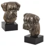 Boxer II - Statue de chien, buste sur socle en pierre, sculpture, trophée pour exposition canine par la marque Art-Dog
