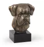 Boxer II - Statue de chien, buste sur socle en pierre, sculpture, trophée pour exposition canine par la marque Art-Dog