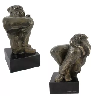 Boxer, German Boxer III - Dog statue, bust on stone base, sculpture, trophy for dog show by Art-Dog brand