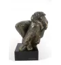 Boxer III - Statue de chien, buste sur socle en pierre, sculpture, trophée pour exposition canine par la marque Art-Dog