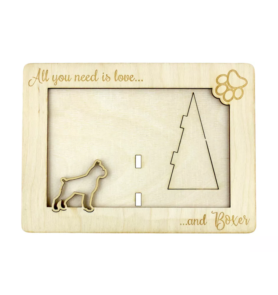 Boxer, German Boxer I - Photo frame, engraved wooden frame, a lovely gadget for the dog lover by Art-Dog