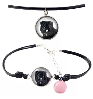 Flandrischer Treibhund, Bouvier des Flandres - Schmuckset mit Ihrem Foto, handgefertigtes Set, Armband und Halskette von Art.-Dog.