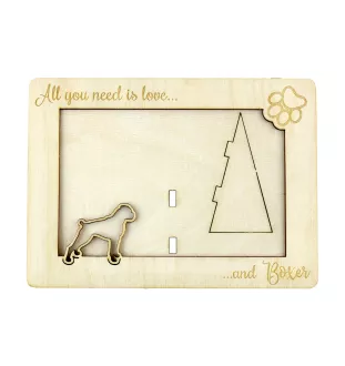 Boxer, German Boxer II - Photo frame, engraved wooden frame, a lovely gadget for the dog lover by Art-Dog
