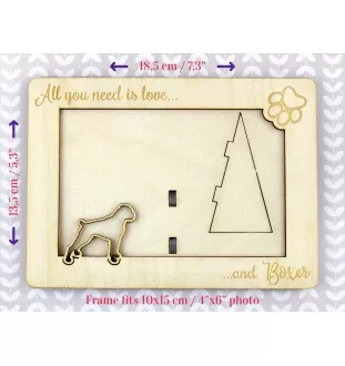 Boxer, Deutscher Boxer II - Fotorahmen, gravierter Holzrahmen, ein schönes Gadget für den Hundeliebhaber von Art-Dog