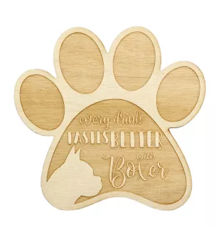 Boxer I - Sous-verre mug, sous-verre gravé avec chien, cadeau pour amoureux des chiens par la marque Art-Dog