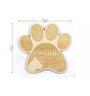 Boxer I - Sous-verre mug, sous-verre gravé avec chien, cadeau pour amoureux des chiens par la marque Art-Dog