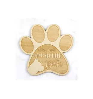 Boxer, German Boxer I - Mug coaster, engraved coaster with dog, gift for dog lover by Art-Dog brand