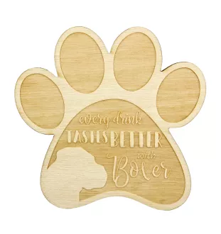 Boxer II - Sous-verre mug, sous-verre gravé avec chien, cadeau pour amoureux des chiens par la marque Art-Dog