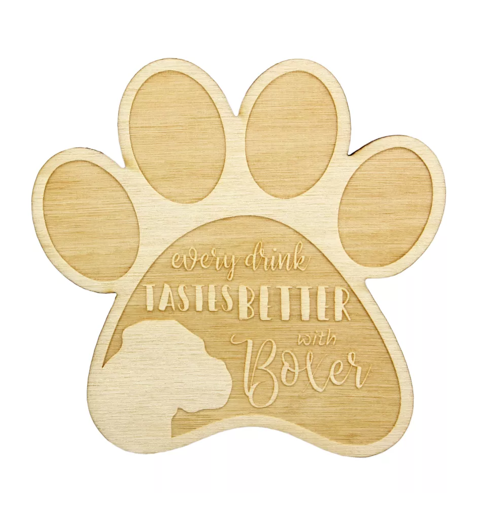 Boxer II - Sous-verre mug, sous-verre gravé avec chien, cadeau pour amoureux des chiens par la marque Art-Dog